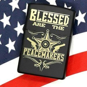 Blessed Are The Peacemakers Zippo Lighter - Black Matte 79220
